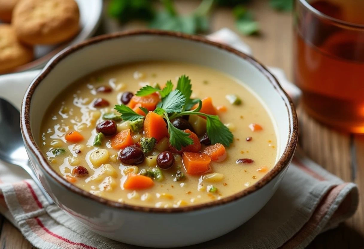 Creamy Vegan Wild Rice Soup in the Slow Cooker