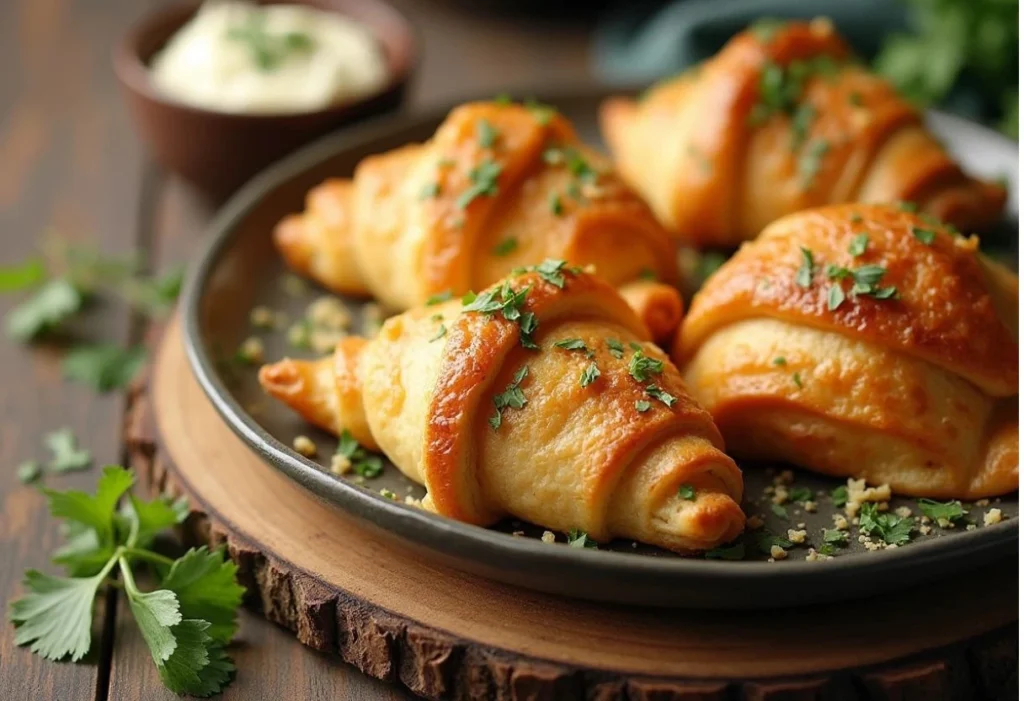 Crescent Roll Veggie Breakfast Pockets with Cheese and Herbs