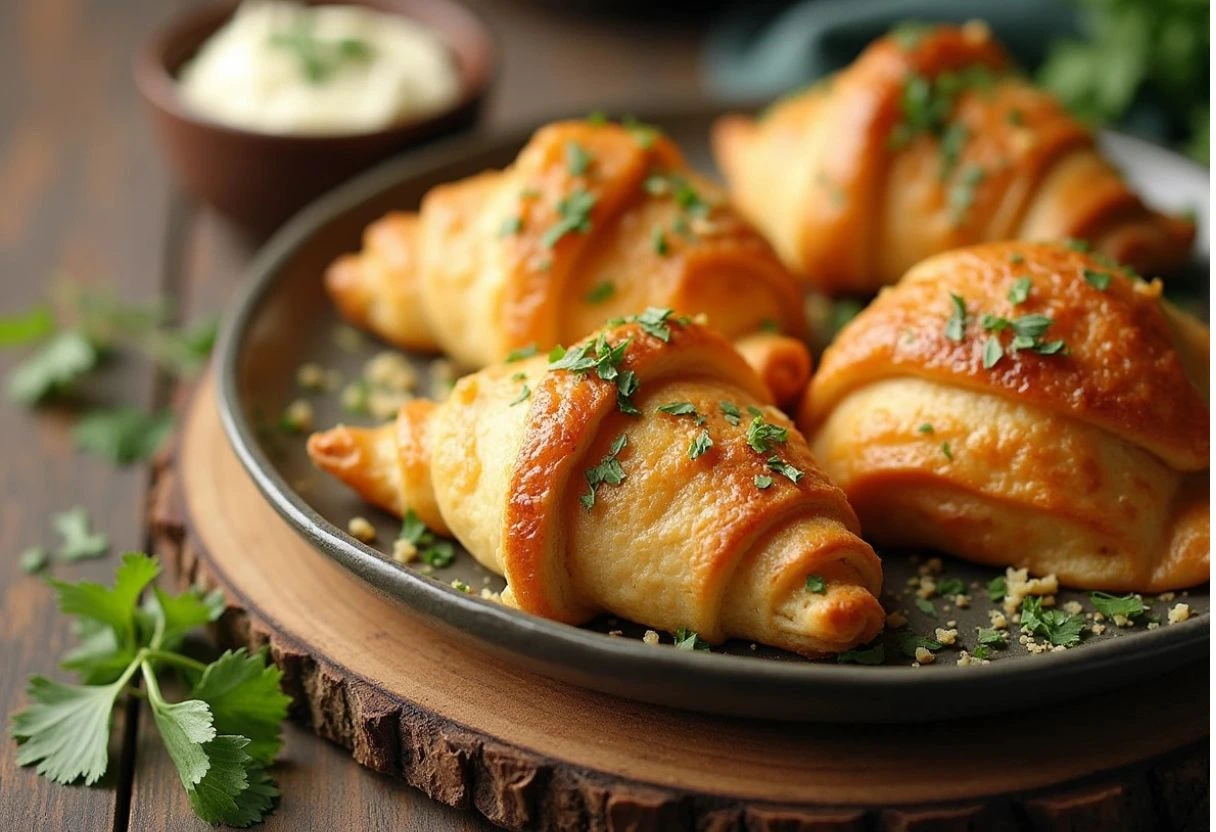Crescent Roll Veggie Breakfast Pockets with Cheese and Herbs