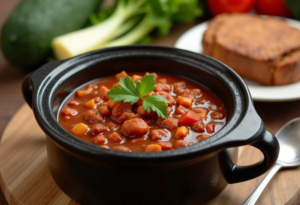 Hearty Ground Turkey Chili in the Crockpot