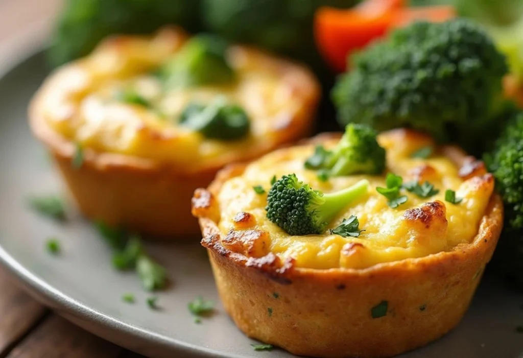 Mini Breakfast Quiches with Broccoli and Cheese (No Crust)