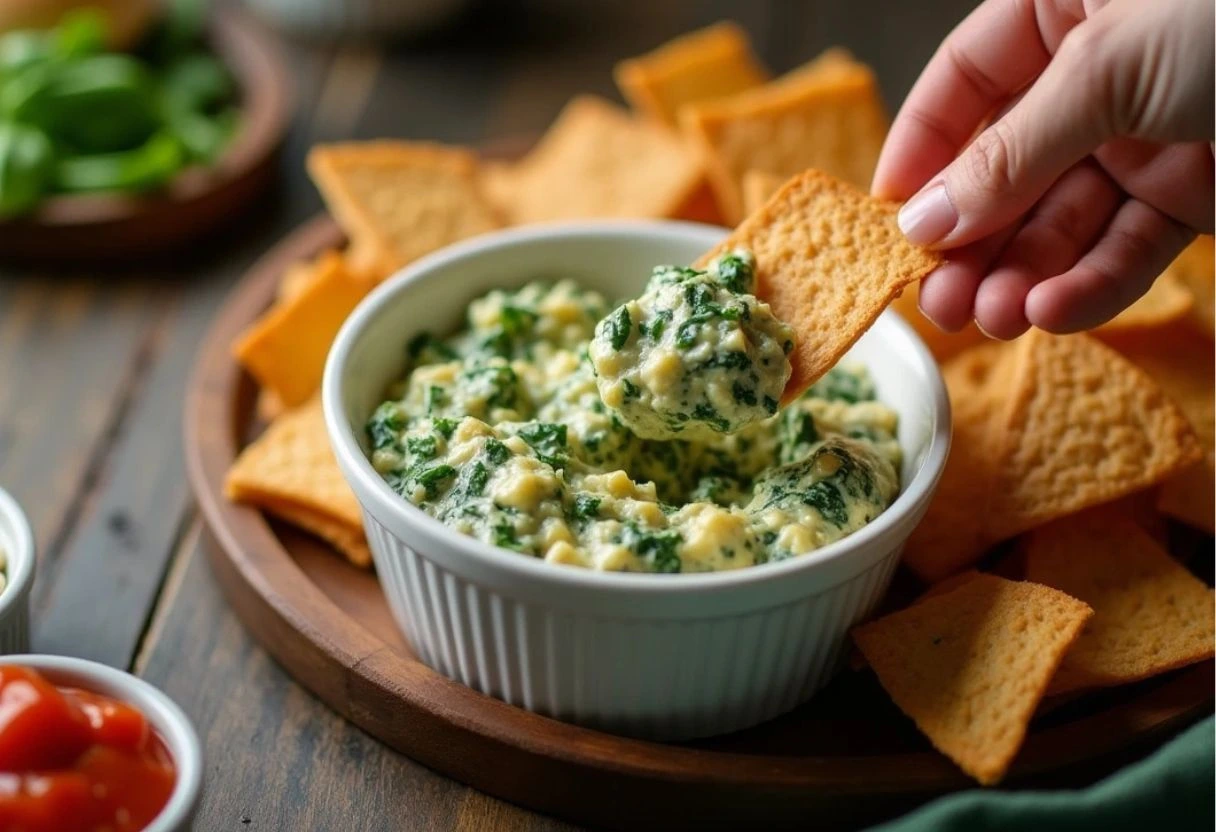 Mini Crockpot Spinach and Artichoke Dip