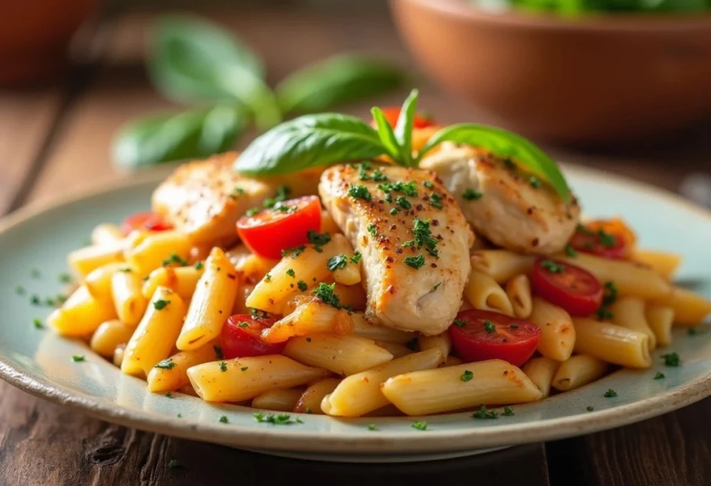 Rotisserie Chicken and Veggie Pasta Bake (No Cheese Overload)