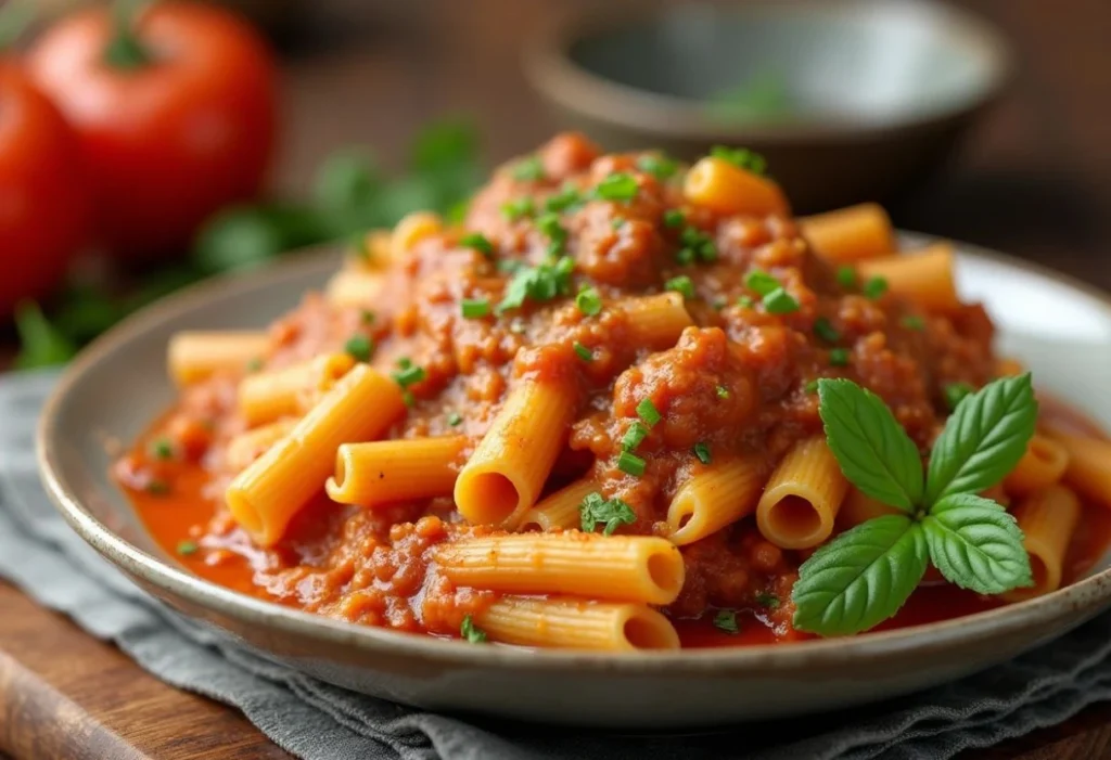 "Crockpot pasta bake with ground turkey, easy slow cooker family dinner recipe"