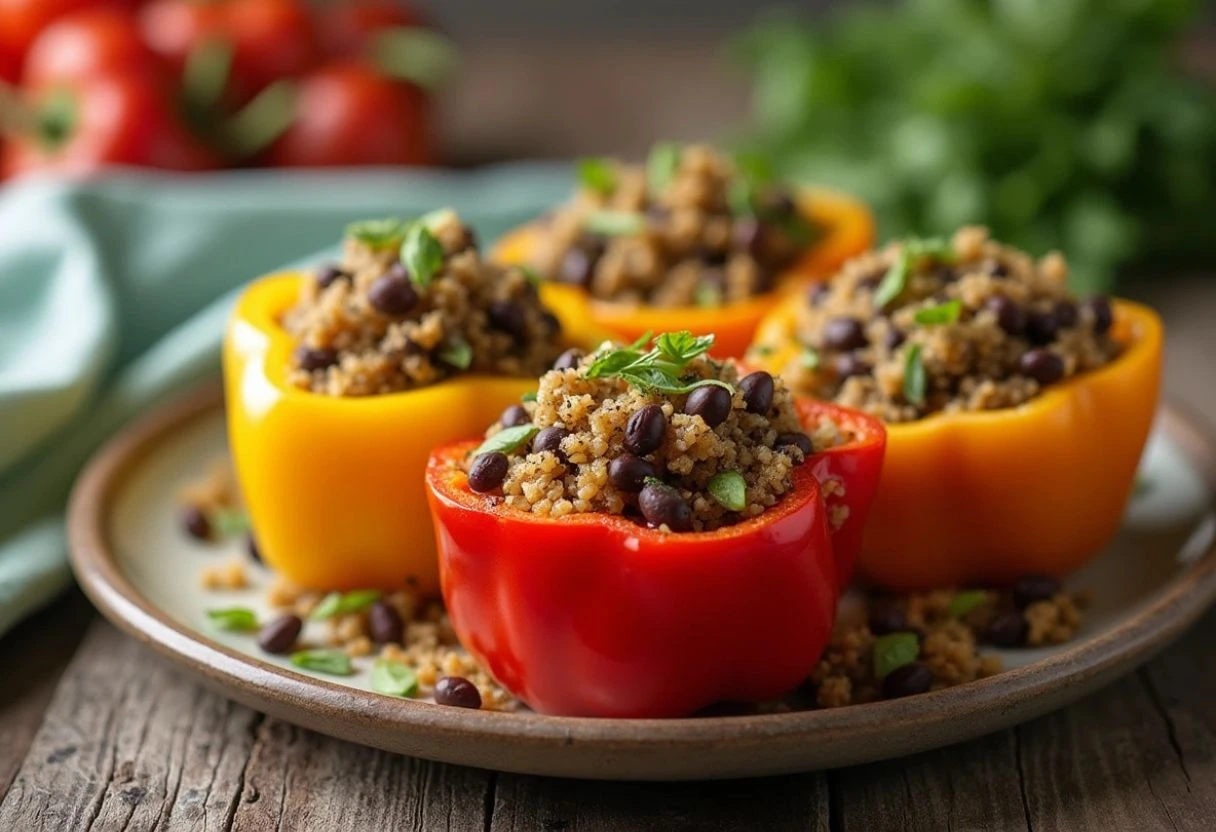 Stuffed Bell Peppers with Quinoa and Black Beans